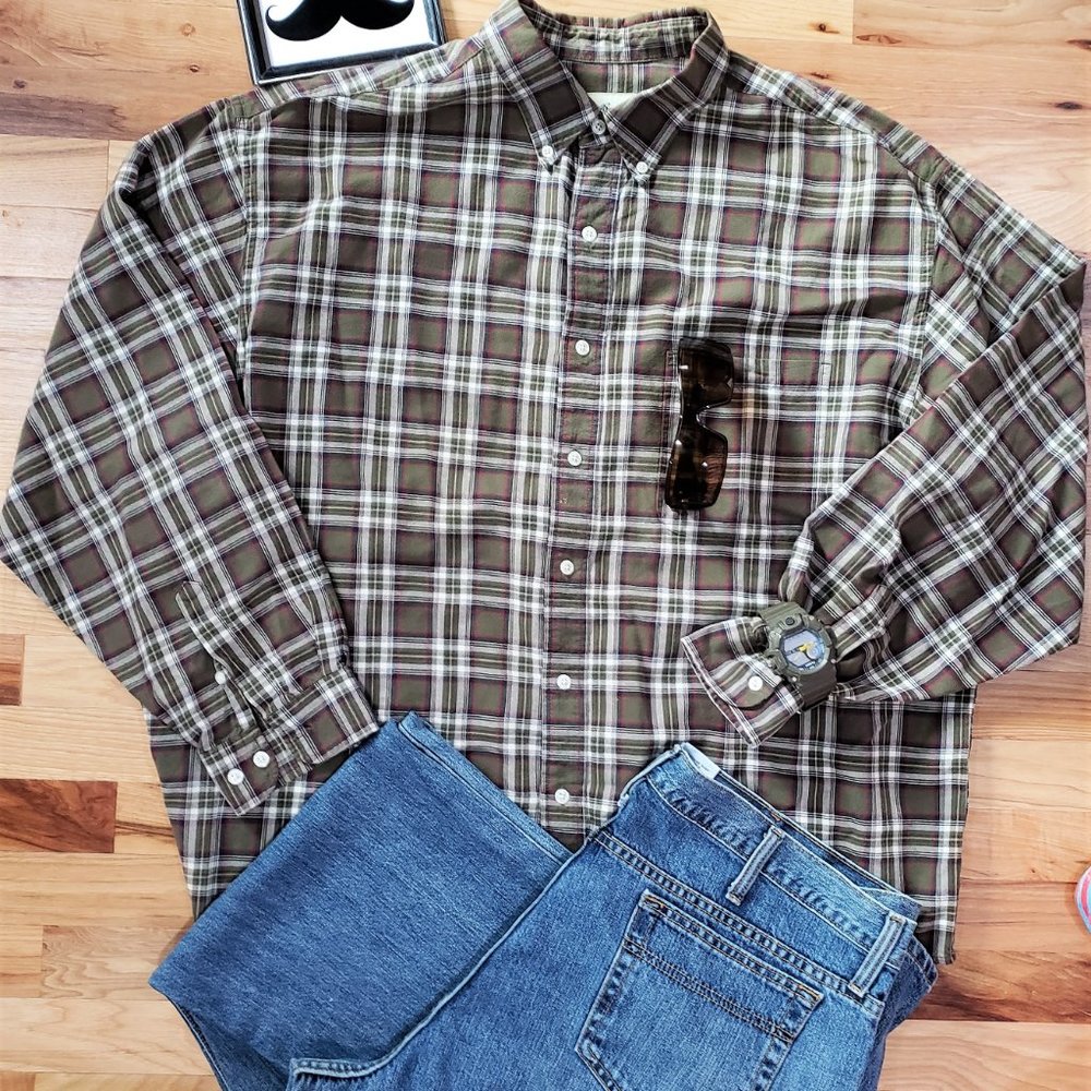 Eddie Bauer Flannel Button Up Shirt for Men XXL